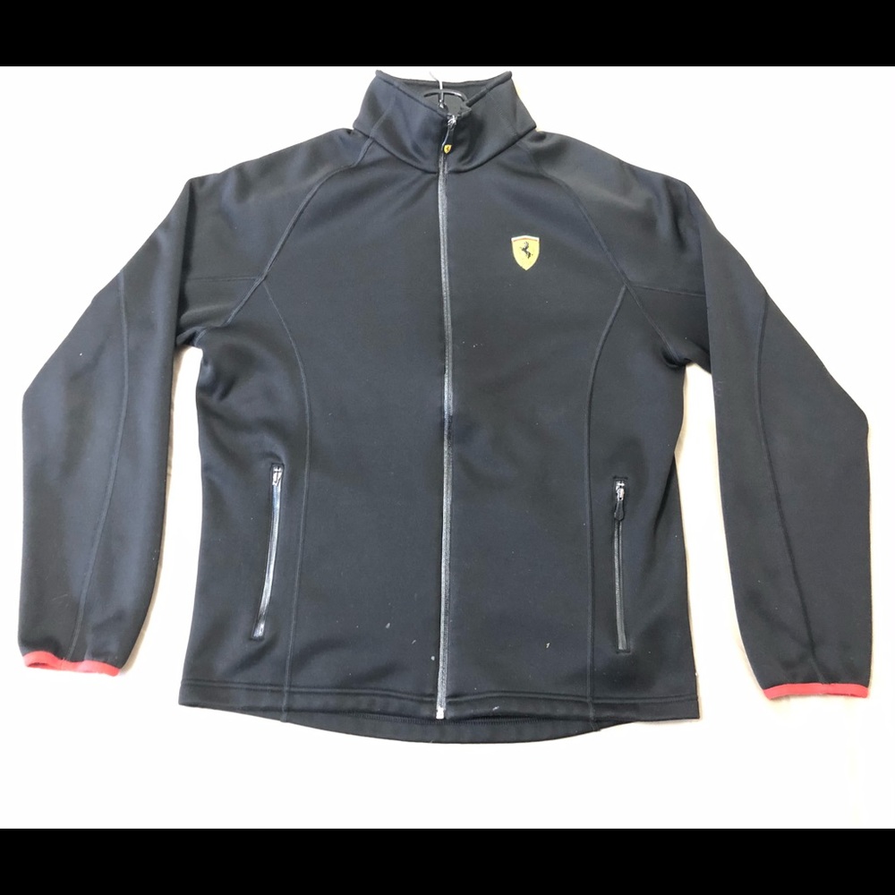 Ferrari Mens Zip Up Sweater Black - Size Medium